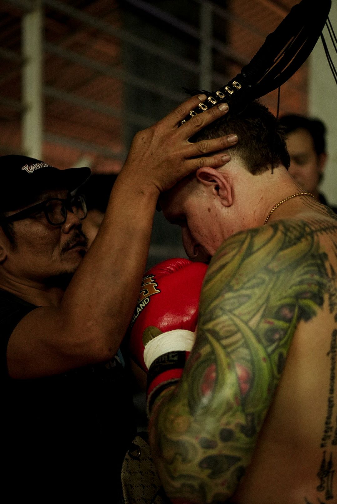 Mongkol blessing before fight